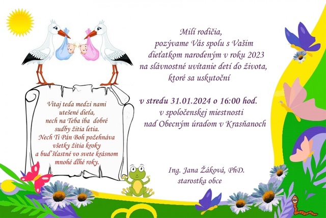 pozvanka na uvitanie deti 31.01.2024