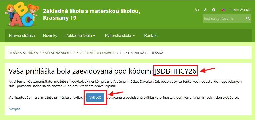 moznost prihlasku vytlacit