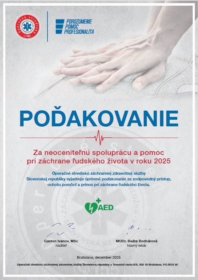 AED Podakovanie u