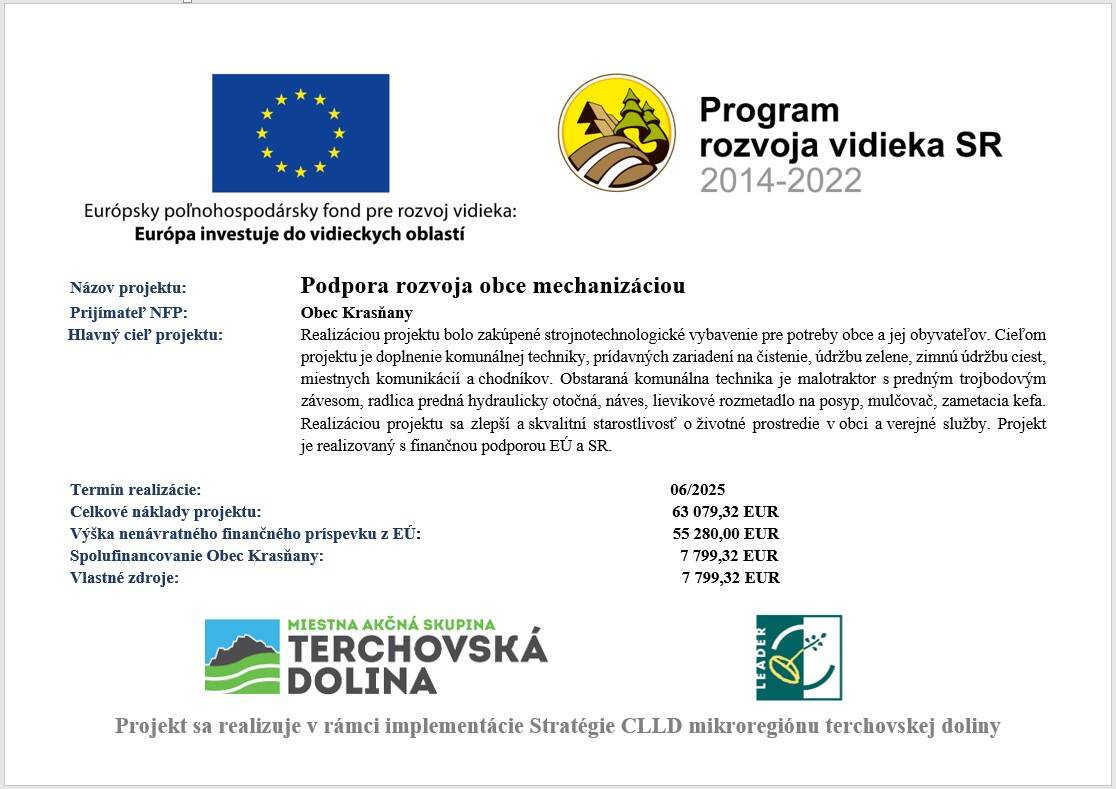 plagat Podpora rozvoja obce mechanizaciou